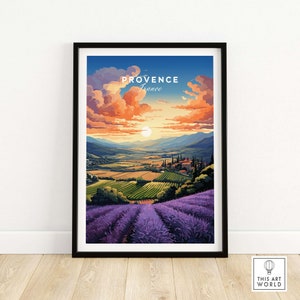 Provence France Print Wall Art Print Travel Print | Home Décor Poster Gift | Digital Illustration Artwork | Birthday Present