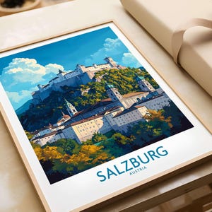 Salzburg Wall Art Poster Salzburg Art Print Travel Print | Home Décor Poster Gift | Digital Illustration Artwork  Austria