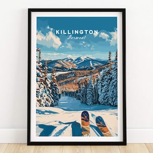 Killington Ski Poster: Vintage Style Winter Art (Framed or Unframed)