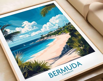 Bermuda Wall Art Print Bermuda Travel Print Wall Art Bermuda Wall Hanging Home Decor Bermuda Gift Art Lovers Bermuda Wall Art Print