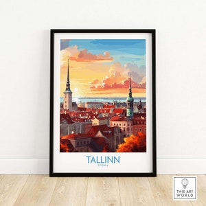 Tallinn Poster Estonia Art Print Travel Print | Home Décor Poster Gift | Digital Illustration Artwork | Birthday Present