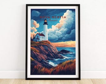 Nova Scotia Travel Print Nova Scotia Art Print Travel Print | Home Décor Poster Gift | Digital Illustration Artwork Canada