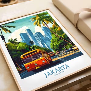Jakarta Travel Print Wall Art Jakarta Poster Artwork Travel Home Decor Gift Art Lovers Illustration Poster