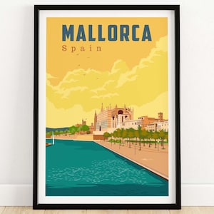 Impresión de Mallorca, España / Arte mural de Mallorca / Póster de viaje / Decoración del hogar / Idea de regalo con y sin marco