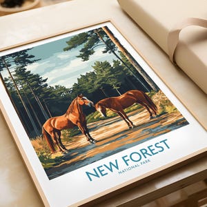 New Forest Poster National Park Wall Art Print Travel Poster Home Decor Artwork Poster Gift Digital Illustration Home Art Lover Print