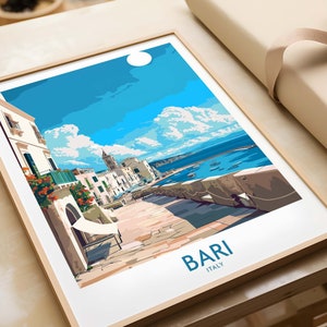 Bari Italy Travel Print - Perfect for Your Travel Memories Puglia Bari Artwork Gift Italy Home Decor Bari Illustration Art Lover Italy Print