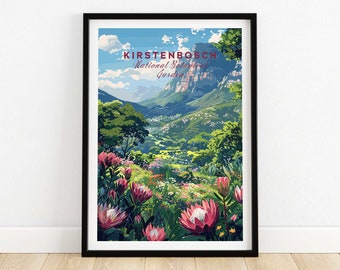 Kirstenbosch Botanical Gardens Print Art Print Travel Print Home Décor Poster Gift Digital Illustration Artwork