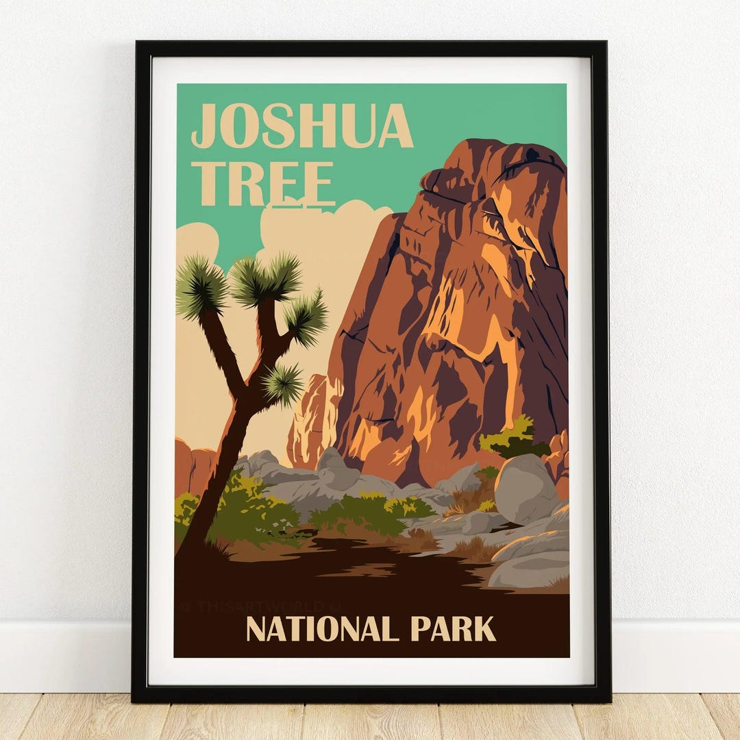 Joshua Tree Print | National Park Poster | Vintage Travel Park Art ...
