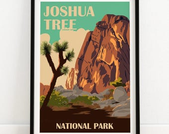 Joshua Tree Print | National Park Poster | Vintage Travel Park Art Print | Joshua Tree Wall Art | Home Decor