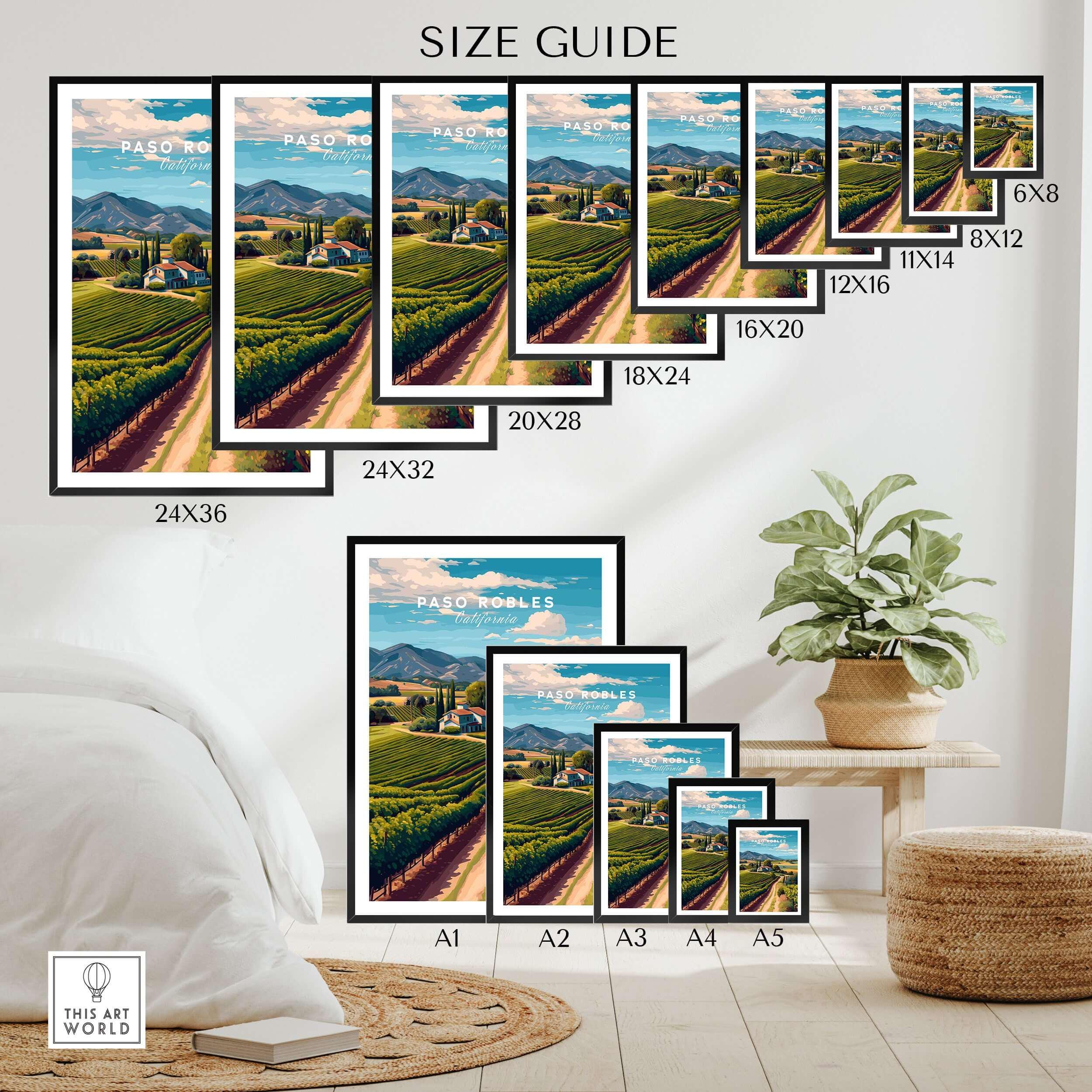 【油彩画】バーナード・ウィン 『Paso Robles Farmhouse』 Paso Robles Farmhouse and Vines Print | California Wine Lover Wall