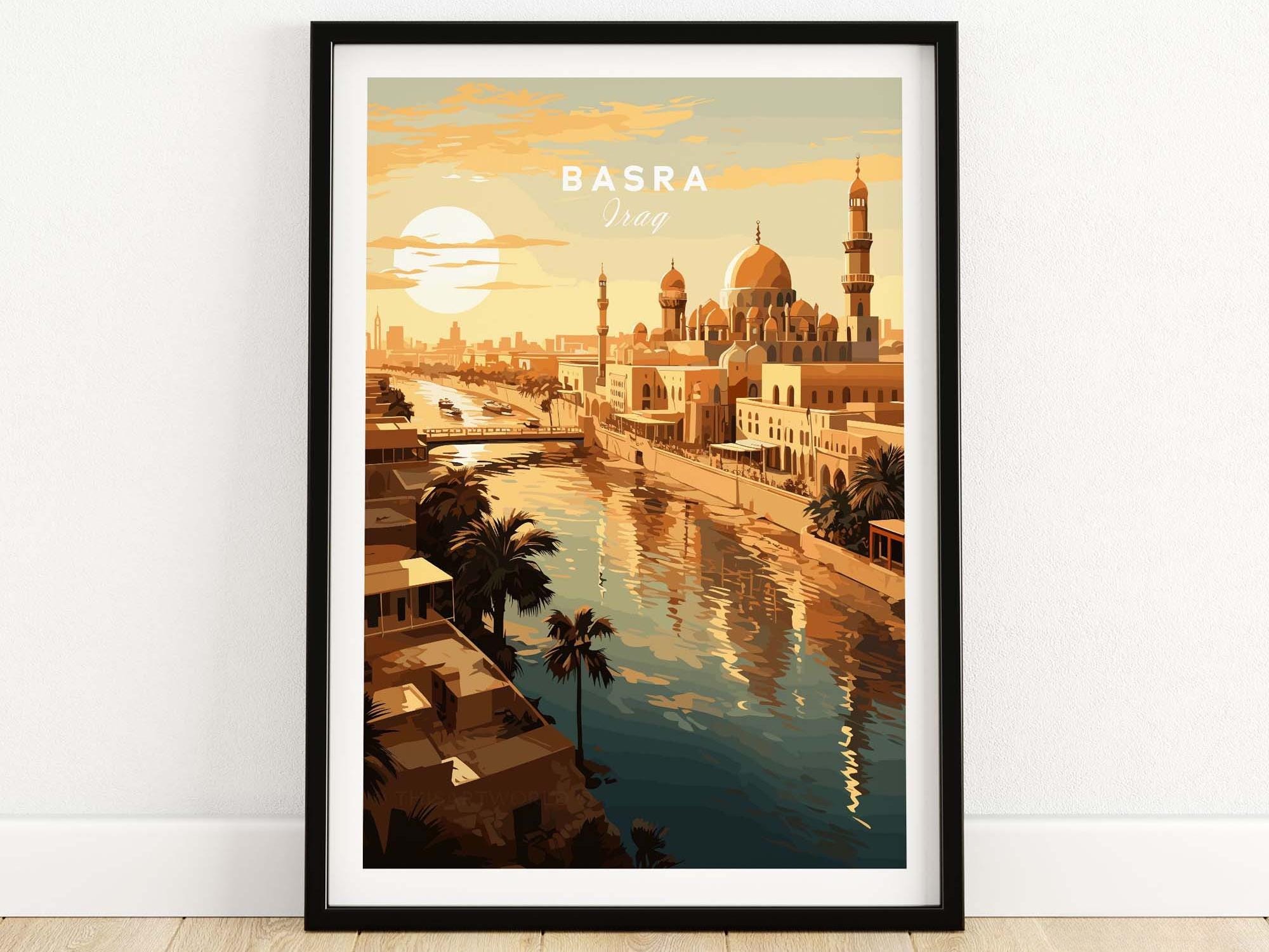 Basra Iraq Poster | Travel Poster | Birthday present | Wedding anniversary gift | Art Print
