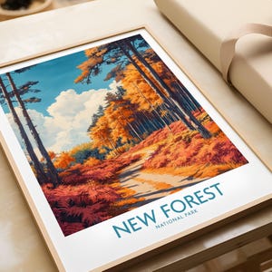 New Forest Travel Print England Wall Art National Park Poster Home Decor Artwork Gift Digital Illustration Artwork Home Art Lover Print