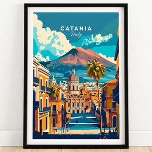 Catania Travel Poster SicilyTravel Poster Catania Artwork Poster Gift Italy Home Decor Catania Illustration Art Lover Italy Print Catania
