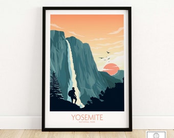 Yosemite National Park Poster | Art Print | Wall Art | Travel Poster | Home Decor Gift