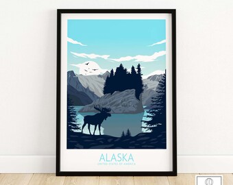 Alaska Print | Travel Poster | Wall Art | Travel Poster | Framed & Unframed Artwork | Art Print Gift Idea