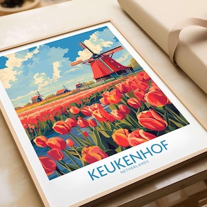 Keukenhof Poster Reisedruck Wandkunst Keukenhof Tulpen Wohnkultur Keukenhof Geschenk Kunstliebhaber Niederlande Kunstliebhaber Geschenk Druckkunst