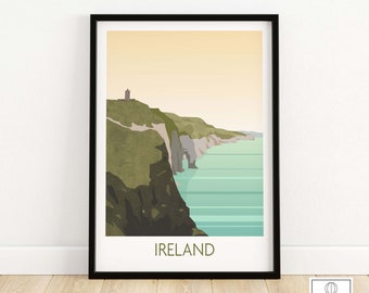 Ireland Print | Ireland Travel Poster | Ireland Wall Art | Ireland Poster | Ireland Coast Poster Print | Cliffs of Moher Art Print