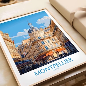 Montpellier Poster France Montpellier Wall Art Print Montpellier Poster Wall Decor Illustration Montpellier Art Gift France