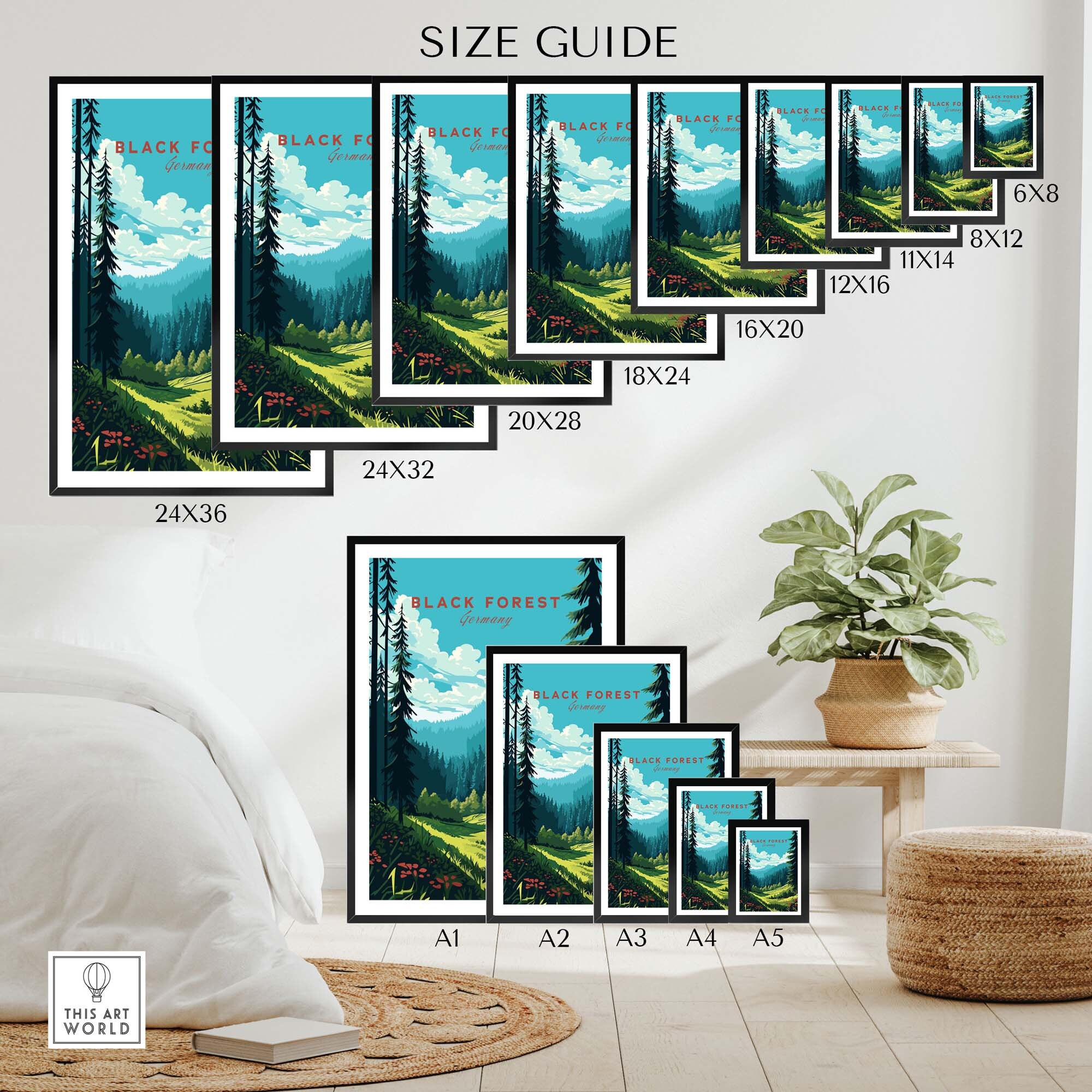 Black Forest Poster Print | Travel Poster | Framed & Unframed