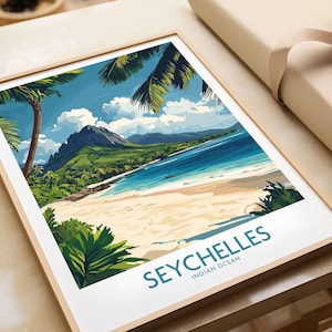 Seychelles Poster Travel Print Wall Art Seychelles Home Décor Seychelles Gift Art Lovers Beach Art Lover Gift Print Art