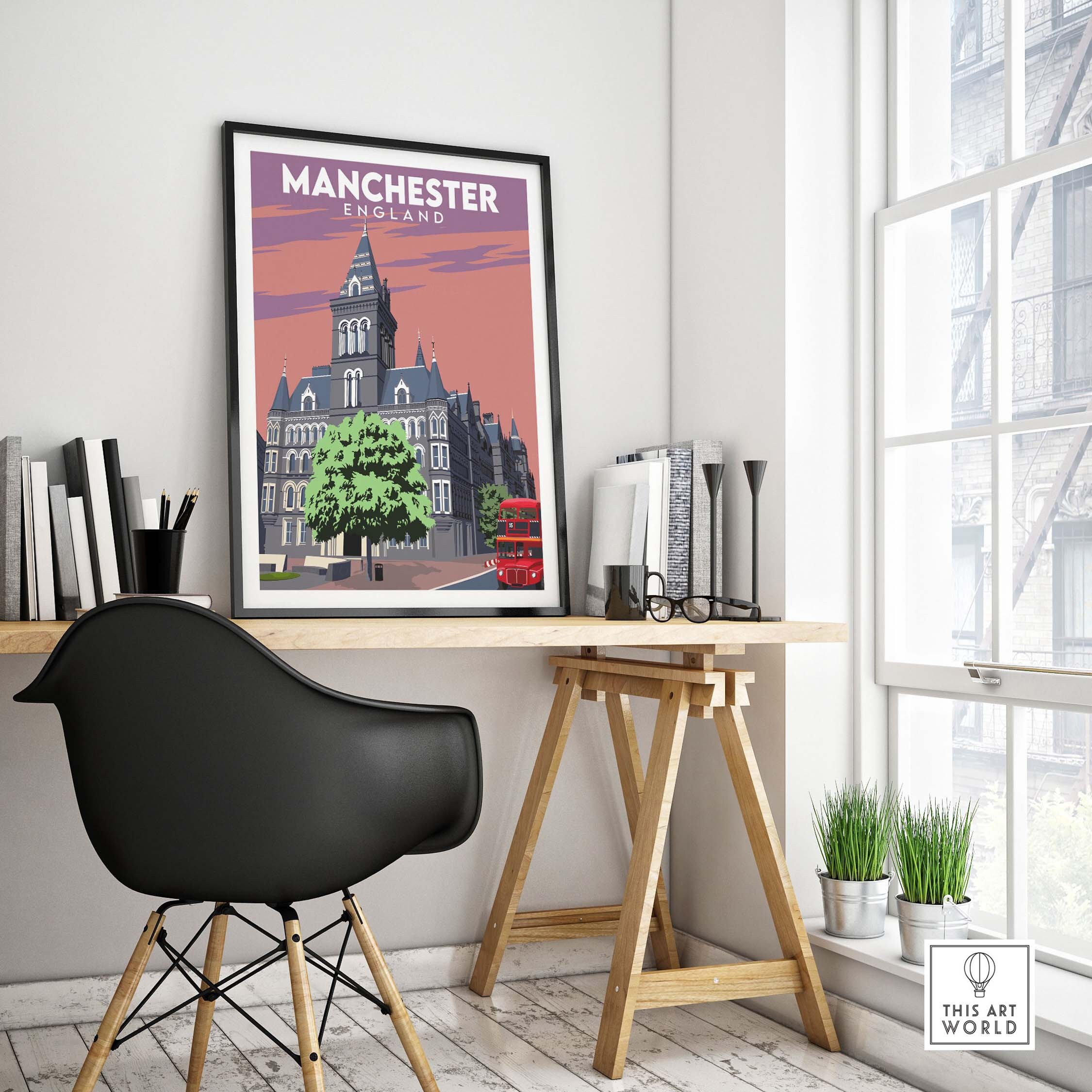 Manchester Poster Manchester Wall Art Poster Print | Manchester Gift Idea | Manchester ...