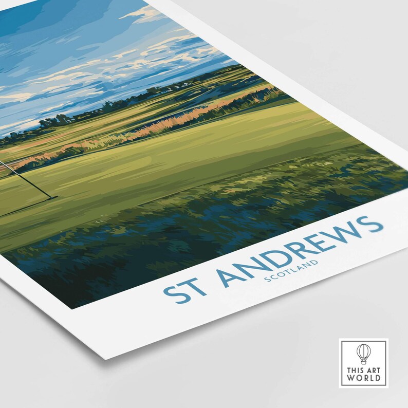 St Andrews Golf Course Print Gift for Golfer Vintage Scotland Poster ...