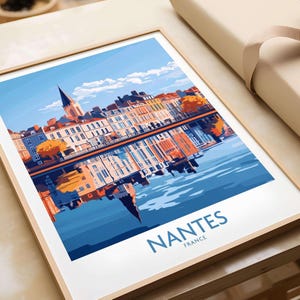 Nantes Poster Frankreich Nantes Wand Kunst Druck Reise Poster Nantes Wand Dekor Nantes Kunst Liebhaber Geschenk Nantes Frankreich Illustration Frankreich Kunst Geschenk