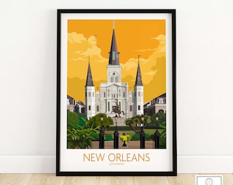 New Orleans Poster Louisiana | Wall Art Print Gift