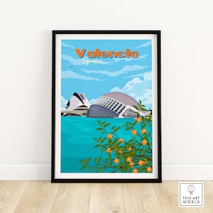 Valencia Wall Art Print - Spain | Travel Poster | Home Decor | Framed & Unframed Gift Idea