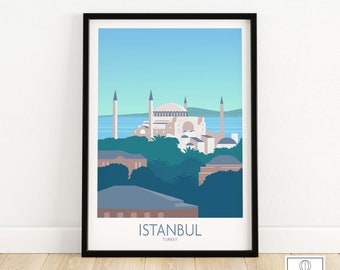 Istanbul Print | Istanbul Travel Poster | Istanbul Wall Art | Istanbul Poster Print | Hagia Sophia Print | Istanbul Art Print | Home Décor
