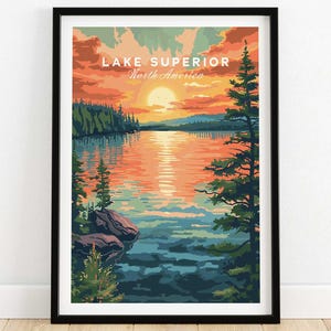 Lake Superior Print Travel Print Lake Superior Wall Art Poster Gift Home Decor Art Lover Gift Lake Superior Artwork