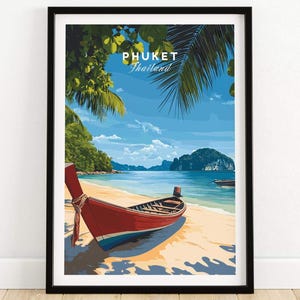Phuket Travel Print Phuket Travel Print Phuket Artwork Wall Hanging Home Decoration Phuket Thailand Art Lovers