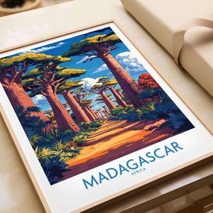 Madagascar Wall Art Print Travel Poster Madagascar Wall Decor Madagascar Art Lovers Gift Madagascar Baobabs Illustration Baobabs   Art Gift