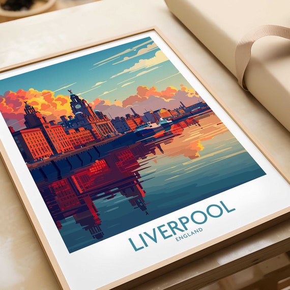 Liverpool Travel Print Wall Art Liverpool Poster England Travel Art Gift