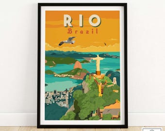 Póster de arte mural de Río de Janeiro - Regalo de Brasil