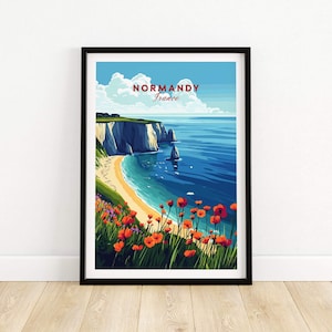 Normandy Print France Normandy Wall Art Print Normandy Poster Wall Decor Illustration Normandy Art Gift France