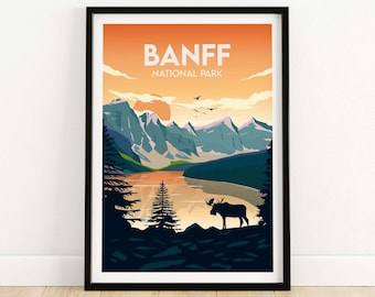 Banff Print | National Park Poster | Canadian Travel Print | Banff Canada Gift | Art Print