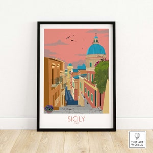 Sicily Poster | Italy Wall Art Print | Wall Art | Travel Poster | Framed & Unframed Artwork | Art Print Gift Idea