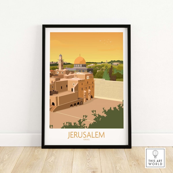 Jerusalem Wall Art Poster Print | Israel Travel Poster | Home Decor | Framed & Unframed Gift Idea