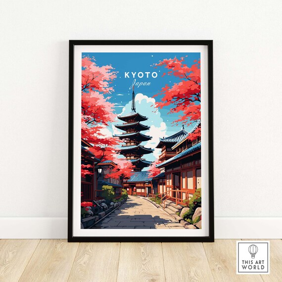 Kyoto Poster Art Print Japan Travel Print | Home Décor Poster Gift | Digital Illustration Artwork
