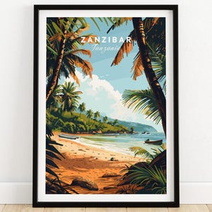 Zanzibar Poster Zanzibar Travel Print Wall Art Tanzania Wall Hanging Home Decor Zanzibar Art Lover Gift Zanzibar Birthday Present