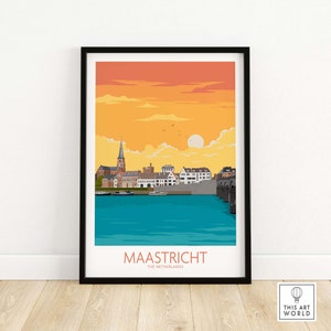 Maastricht Travel Poster | Netherlands Wall Art | Travel Poster | Framed & Unframed Artwork | Art Print Gift Idea