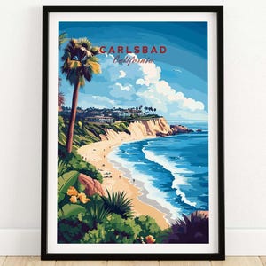 Carlsbad Wall Art Carlsbad Travel Print Wall Art California Wall Hanging Home Decor Carlsbad Art Lover Gift Carlsbad Birthday Present