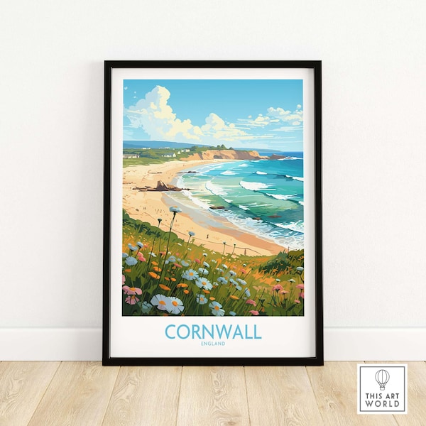 Cornwall Wall Art Travel Print | Home Décor Poster Gift | Digital Illustration Artwork