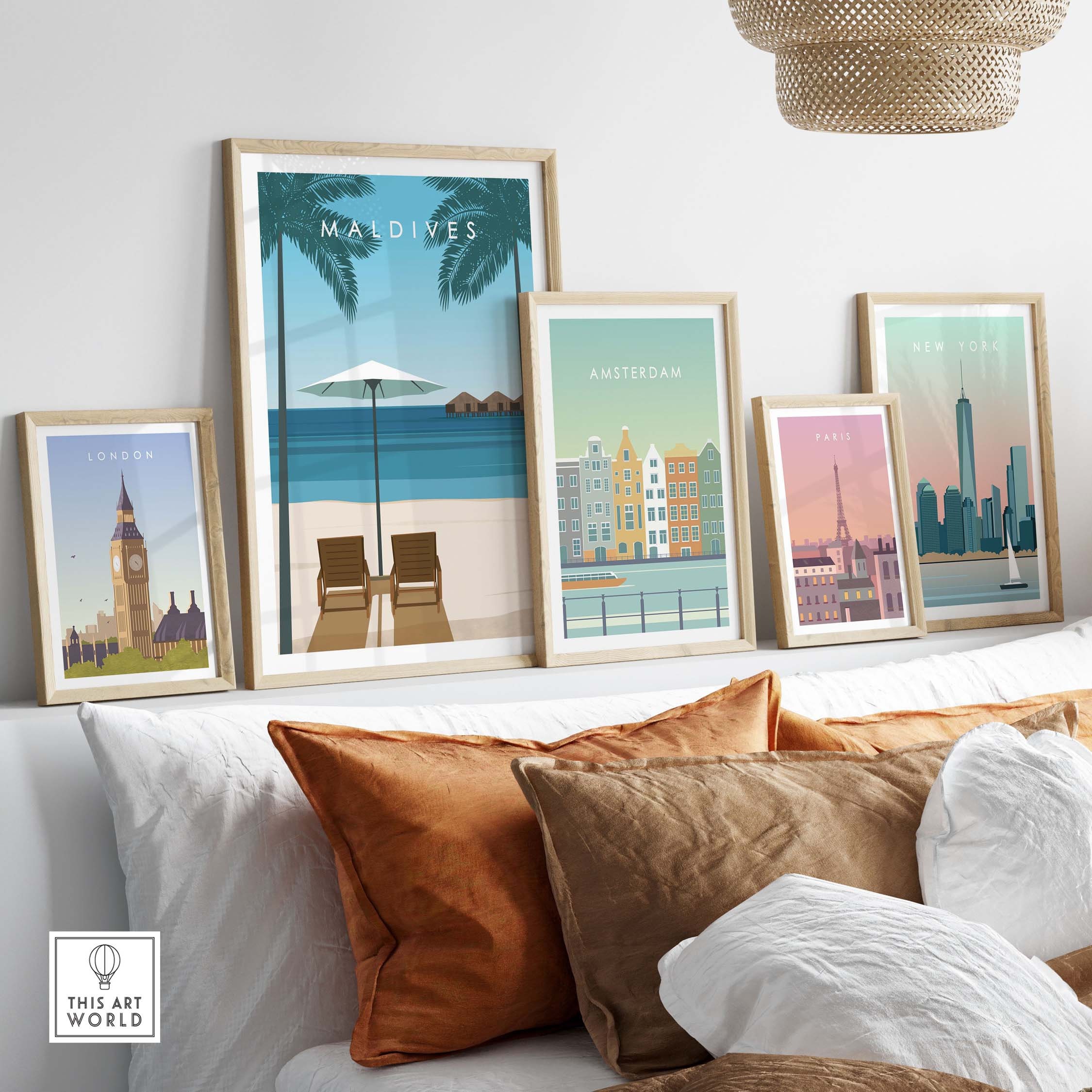 Maldives Poster | Wall Art | Minimal Art Print | Framed & Unframed ...