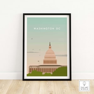 Washington DC Poster Print | United States Capitol Wall Art | Capitol Hill Washington Poster | Framed & Unframed Washington DC Gift Idea