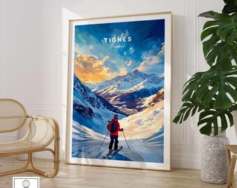 ティニュスキーポスター フランスアルプスプリント スキーウォール