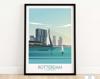 Rotterdam Poster | Wall Art Print | Travel Poster | Framed & Unframed Gift