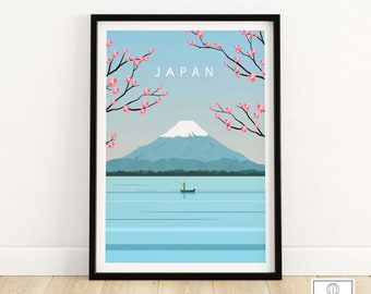 Japan Print | Japanese Travel Poster | Japan Wall Art | Mount Fuji Artwork | Japanese Wall Decor | Asia Travel Gift | Framed & Unframed Art