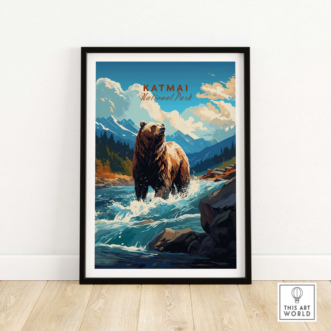 Katmai National Park Poster Art Print Travel Print Home D??cor Poster